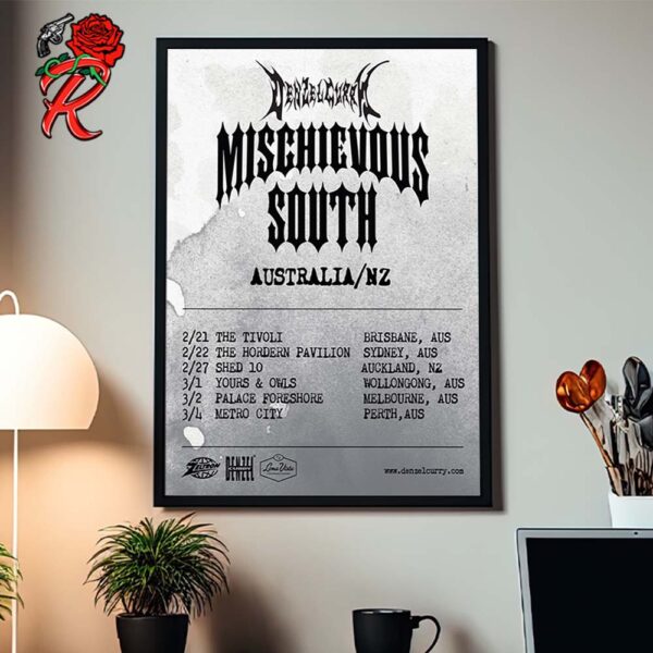 Mischievous South Tour 2025 Australia New Zealand Tour Dates List Home Decor Poster Canvas