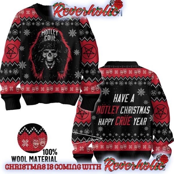 Motley Crue Happy New Year Merry Christmas Gifts For Holiday Christmas Ugly Sweater