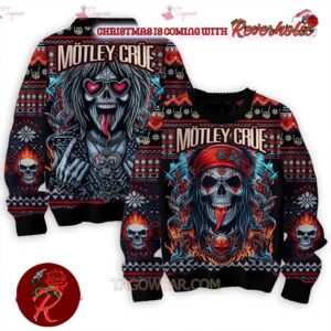 Motley Crue Skull Bad Ass Holiday Gift For Fans Ugly Christmas Sweater