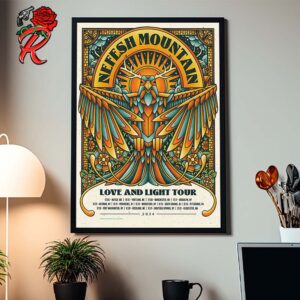 Nefesh Mountain Love And Light Tour 2024 December Shows Poster The Eagles Artwork With Tour Dates List Home Decor Poster Canvas