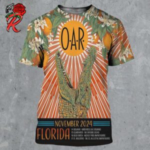 OAR Band Poster For Florida Tour Shows On November 2024 Alligator Eating The Sun Art All Over Print Shirt