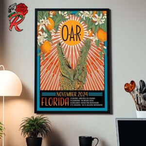 OAR Band Poster For Florida Tour Shows On November 2024 Alligator Eating The Sun Art Home Decor Poster Canvas