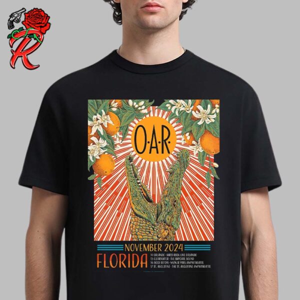 OAR Band Poster For Florida Tour Shows On November 2024 Alligator Eating The Sun Art Unisex T-Shirt