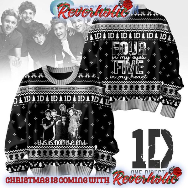 One Direction Four In My Eyes Five In My Heart 2024 Christmas Gifts For Holiday Christmas Ugly Sweater