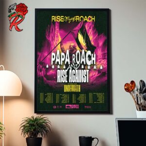 Papa Roach And Rise Against Rise Of The Roach Tour 2025 Tour Dates Poster Canvas For Home Decorations