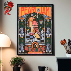 Pearl Jam Event Poster For Auckland Night 2 New Zealand At Go Media Stadium Mt Smart On November 10 2024 The Eagle Art Home Decor Poster Canvas