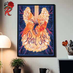 Pearl Jam Event Poster For Show In Auckland New Zealand At Go Media Stadium Mt Smart On November 8 2024 The Guitar Artwork Home Decor Poster Canvas