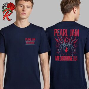 Pearl Jam Event Tee For Melbourne Australia Night 1 At Marvel Stadium On November 16 2024 Spider Artwork Two Sides Unisex T-Shirt