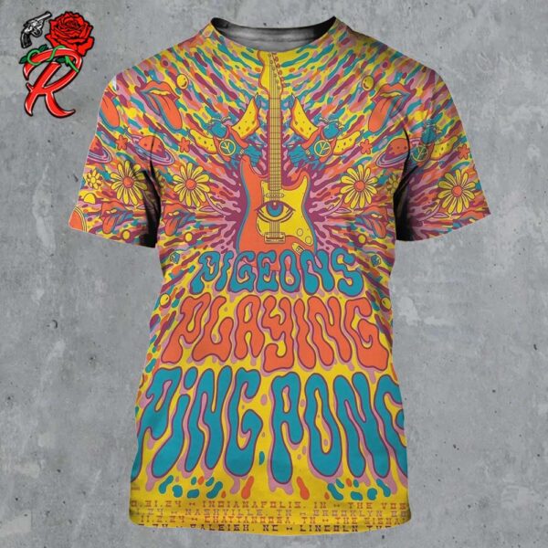 Pigeons Playing Ping Pong Poster For Halloween Shows 2024 All Over Print Shirt