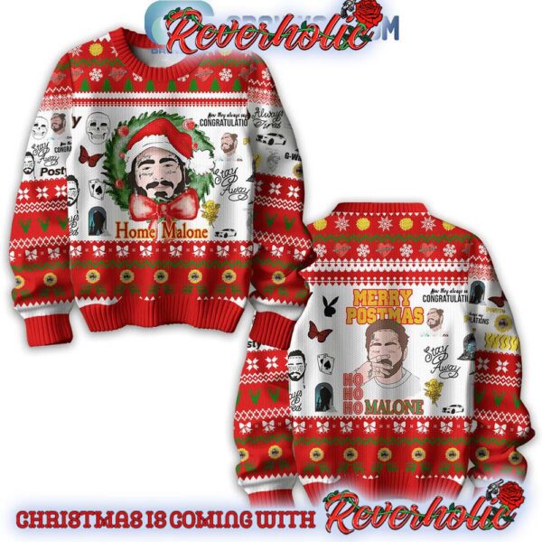 Post Malone Posty Ho Ho Ho Merry Postmas 2024 Christmas Gifts For Holiday Christmas Ugly Sweater