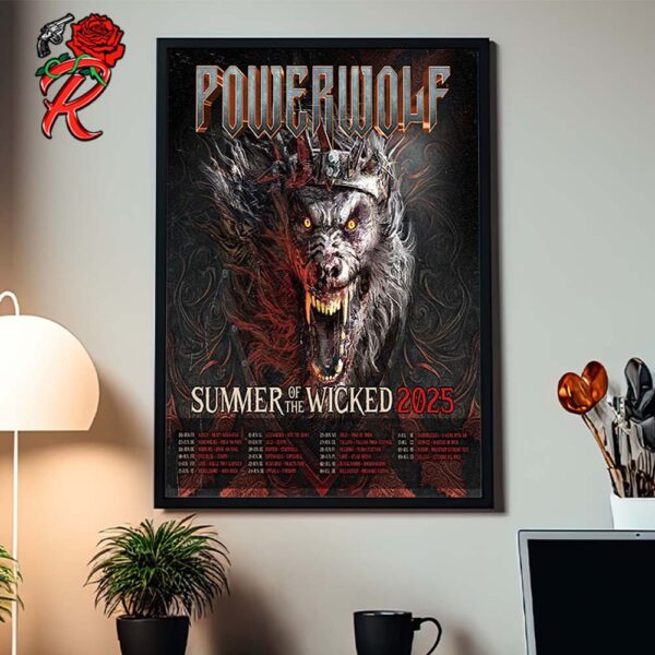 Powerwolf Summer Of The Wicked 2025 Tour Dates List Home Decor Poster Canvas