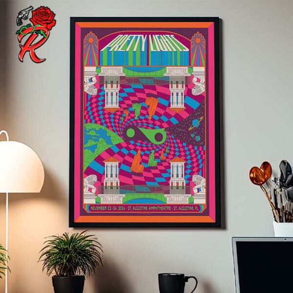 Pretty Lights Concert Poster For St Augustine Florida At St Augustine Amphitheatre On November 22-24 2024 Home Decor Poster Canvas