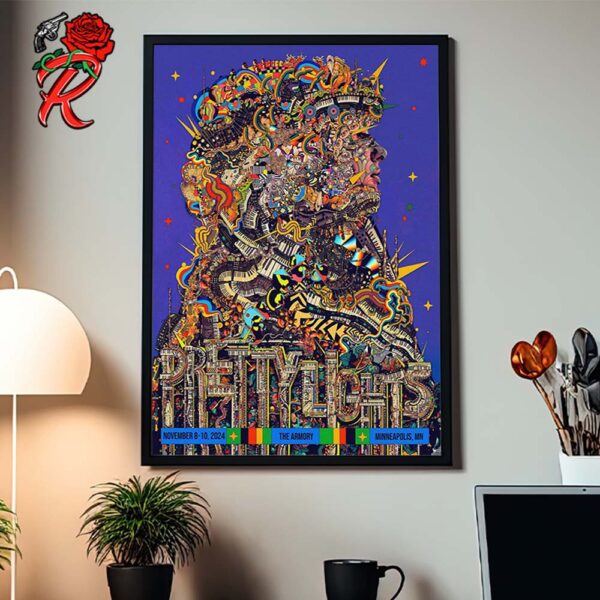 Pretty Lights Merch Poster For Shows In Minneapolis Minnesota At The Armory On November 8-10 2024 Home Decor Poster Canvas