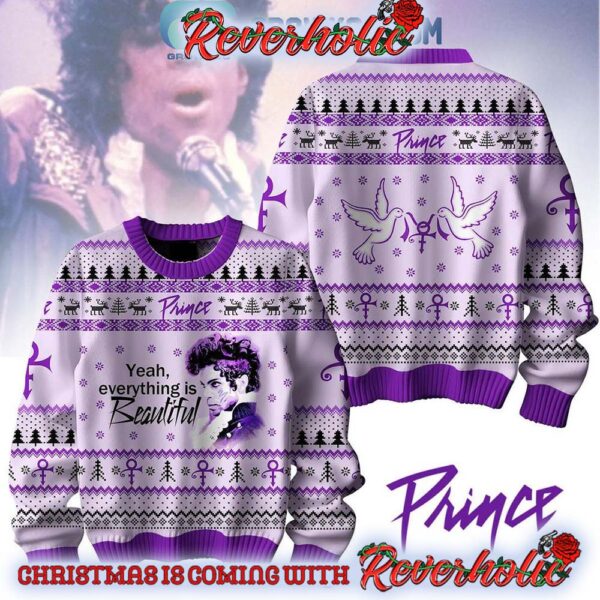 Prince 2024 Yeah Everything Is Beautiful Christmas Gifts For Holiday Christmas Ugly Sweater