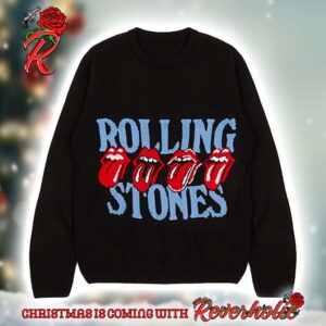 Rolling Stones Lick Holiday Logo And Tongue Imagery Ugly Christmas Sweater