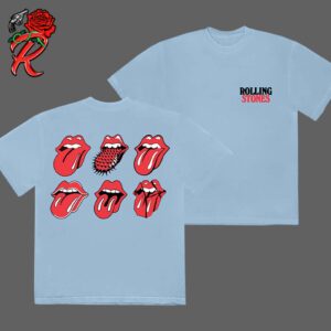 Rolling Stones Licks The Evolutionary Tongue Artwork Baby Blue Two Sides Unisex T-Shirt