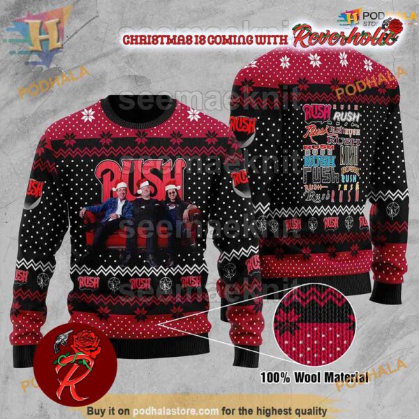 Rush Band All Logo Memories Chirstmas Gifts 2024 Xmas For Family And Friends Ugly Sweater