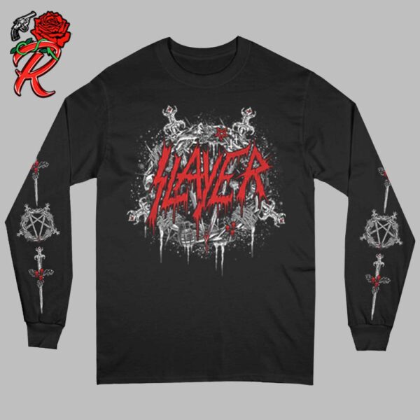 Slayer 2024 Holiday Gift Skull Wreath Long Sleeve Tee