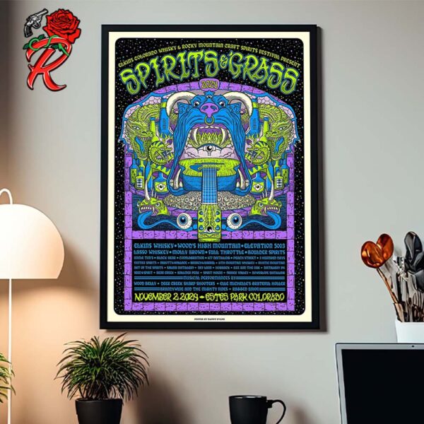 Spirits N Grass Festival 2024 Poster For The Town Of Estes Park Colorado On November 2 2024 Full Lineup Home Decor Poster Canvas