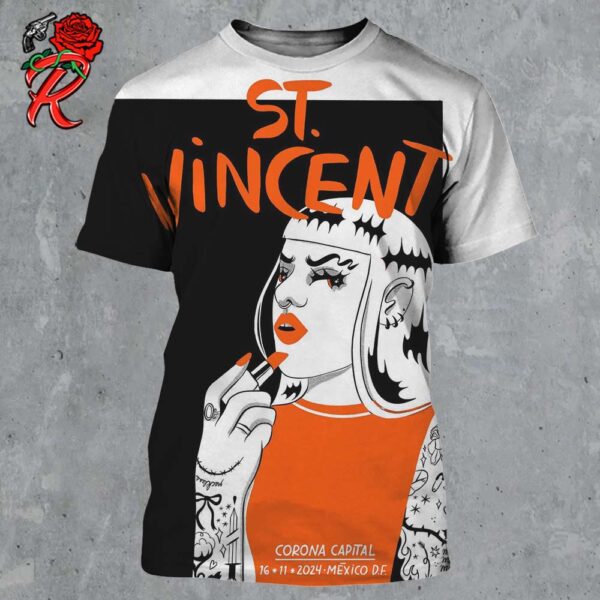 St Vincent Poster For Show In Ciudad De Mexico At Corona Capital On November 16 2024 All Over Print Shirt