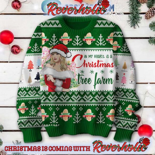 Taylor Swift Christmas In My Heart Is A Tree Farm Christmas Ugly Sweater Green Version