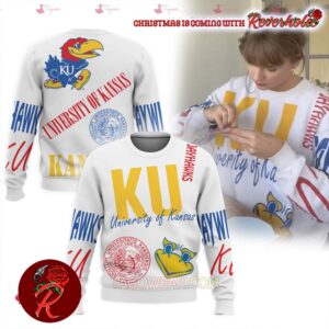 Taylor Swift x Kansas Jayhawks University Of Kansas Ugly Christmas Sweater