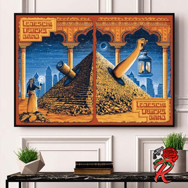 Tedeschi Trucks Band Combined Poster For Shows In Atlanta Georgia At The Fox Theatre On November 15 And 16 2024 Egypt Pharaoh And The Great Pyramid of Giza Artwork Home Decor Poster Canvas