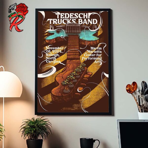 Tedeschi Trucks Band Poster For Show In Raleigh North Carolina Night 2 At Martin Marietta Center For Performing Arts On November 8 2024 Home Decor Poster Canvas