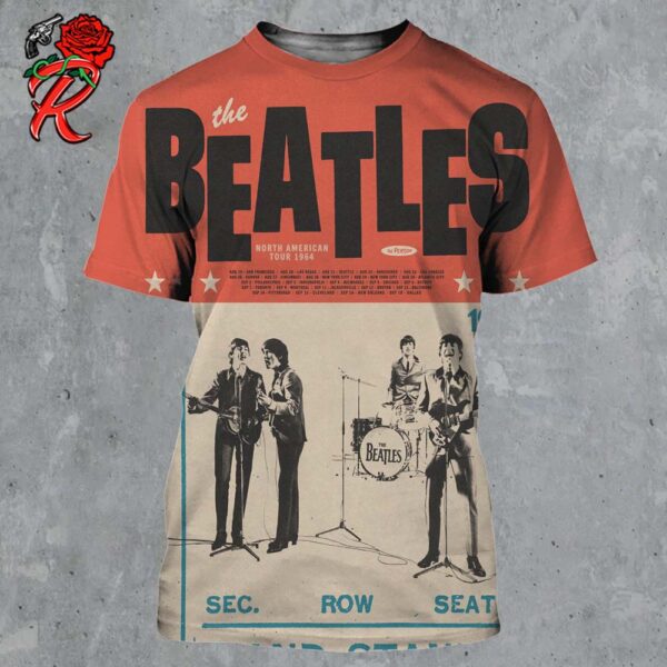 The Beatles 60th Anniversary Limited Edition Poster Meet The Beatles All Over Print Shirt