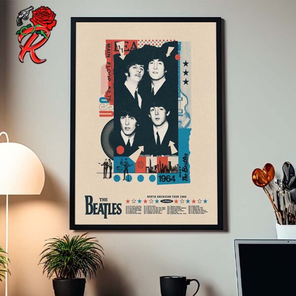 The Beatles 60th Anniversary Limited Edition Poster The Beatles North American Tour 1964 Home Decor Poster Canvas