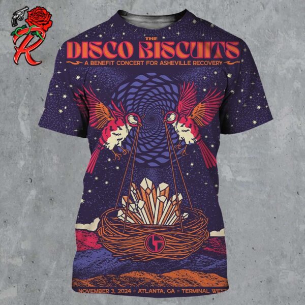 The Disco Biscuits A Benefit Concert For Asheville Recovery Show Poster For Atlanta Georgia At Terminal West On November 3 2024 All Over Print Shirt