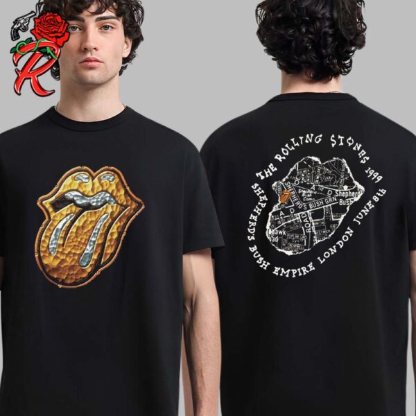 The Rolling Stones Vintage Shepherd’s Bush Tour Art Inspired By The June 8 1999 Surprise Date In London England Two Sides Unisex T-Shirt