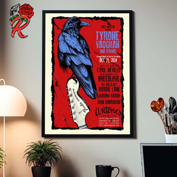 Tyrone Vaughan And Friends Poster For Show In Austin Texas At Antones On December 21 2024 Home Decor Poster Canvas