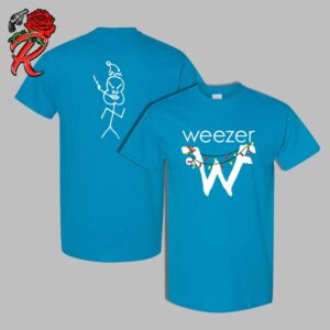 Weezer Blue Holiday Lights 2024 Blue Holiday Merch Collection Unisex T-Shirt