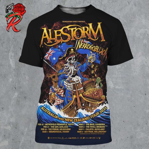 Alestorm And Nekrogoblikon Australia And New Zealand Tour 2025 All Over Print Shirt