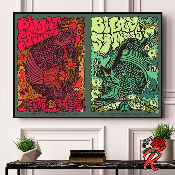 Billy Strings Combined Night 1 And 2 Poster For Full Show In Austin Texas At Moody Theater On December 13 And 14 2024 Home Decor Poster Canvas