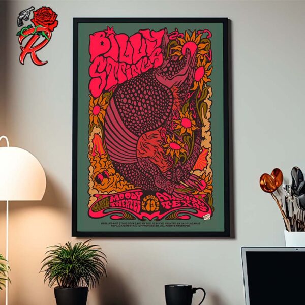 Billy Strings Poster For Show In Austin Texas At Moody Theater On December 13 2024 Home Decor Poster Canvas