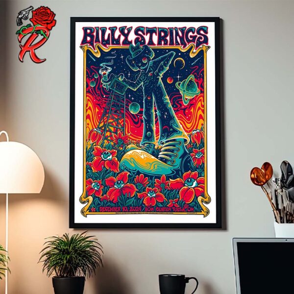 Billy Strings Poster For Show In Tulsa Oklahoma At Bok Center On December 10 2024 Home Decor Poster Canvas