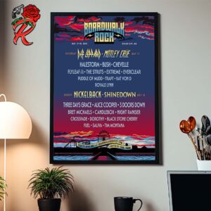 Boardwalk Rock Lineup And Dates Poster For Ocean City Maryland On May 17 And 18 2025 Home Decor Poster Canvas