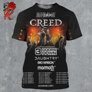 Creed Return Of The Summer Of 99 Tour North America 2025 Tour Date List All Over Print Shirt