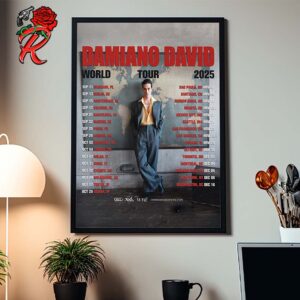 Damiano David The First World Tour 2025 Tour Date List Home Decor Poster Canvas