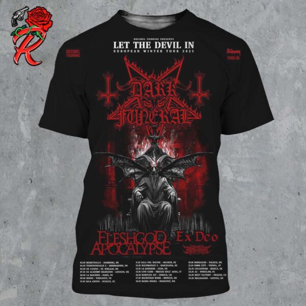 Dark Funeral Let The Devil In European Winter Tour 2025 Schedule Tour Date List All Over Print Shirt