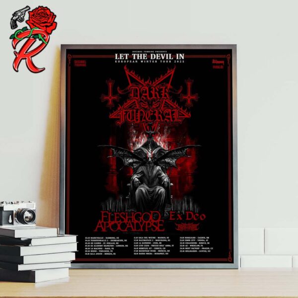 Dark Funeral Let The Devil In European Winter Tour 2025 Schedule Tour Date List Home Decor Poster Canvas