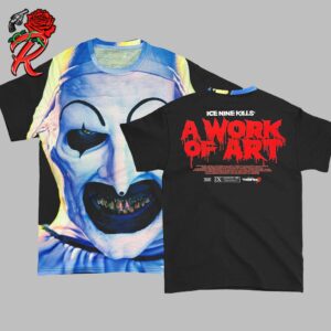 Ice Nine Kills X Terrifier 3 A Work Of Art Allover Face Sublimated Rockabilia Exclusive Sublimation Unisex T-Shirt