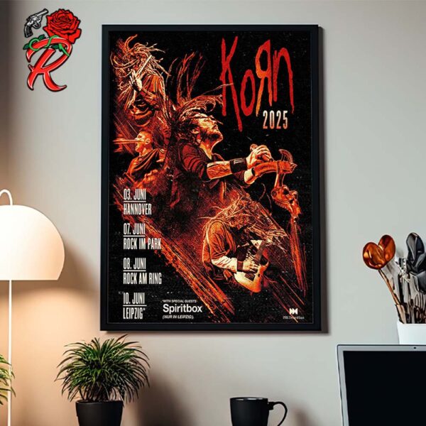 Korn 2025 Germany Shows On June From Hannover To Leipzig Home Decor Poster Canvas