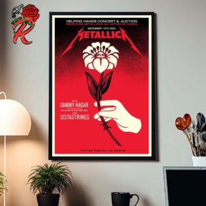 Metallica Tonight Poster For Los Angeles At Youtube Theater On December 13 2024 Helping Hands Concert And Auction Benefiting Metallica All Within My Hands Decor Poster Canvas