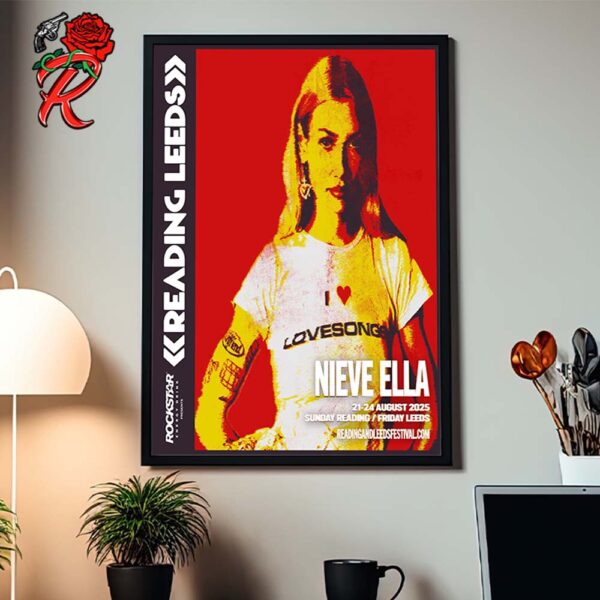 Nieve Ella Headline Reading And Leeds Festival 2025 Sunday Reading Friday Leeds On August 2025 Home Decor Poster Canvas