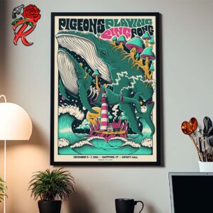 Pigeons Playing Ping Pong Poster For Connecticut Run In Hartford At Infinity Hall On December 5-7 2024 Home Decor Poster Canvas