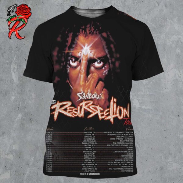 SahBabii The Resurrection Tour 2025 Schedule Tour Dates All Over Print Shirt