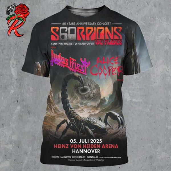 Scorpions 60 Years Anniversary Concert Coming Home To Hannover And Friends At Heinz Von Heiden Arena On July 5 2025 All Over Print Shirt